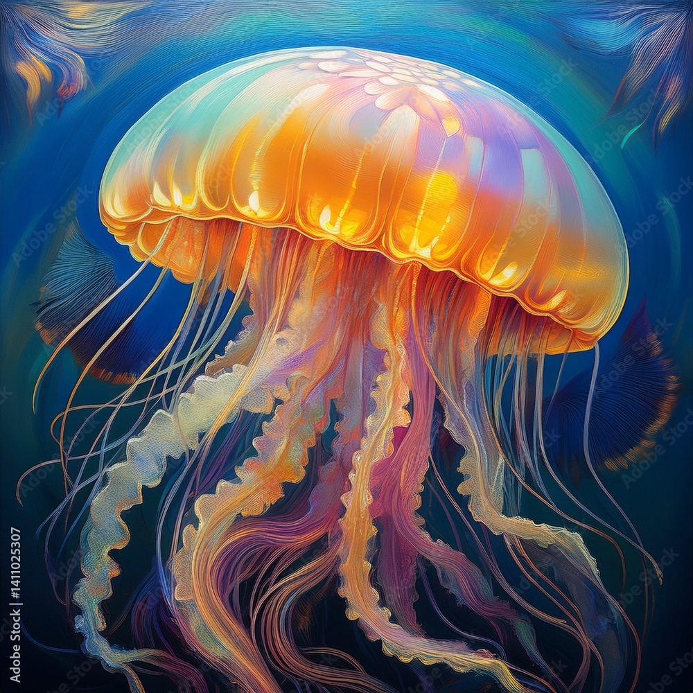 Fototapeta premium Ölgemälde Qualle