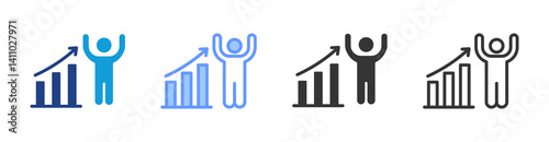 Metrics icon set multiple style collection