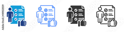 Self Assessment icon set multiple style collection
