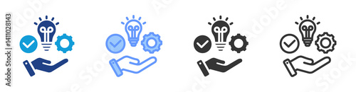 Competency icon set multiple style collection