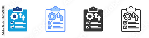 Performance Improvement Plan icon set multiple style collection