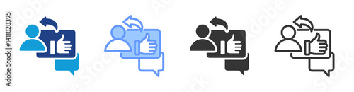 Performance Feedback icon set multiple style collection
