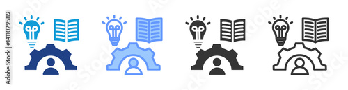 Competency icon set multiple style collection