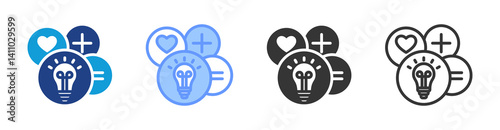 Aptitude icon set multiple style collection