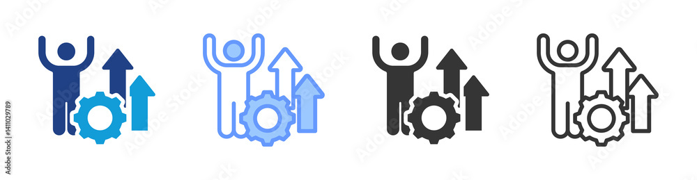 Skill Improvement icon set multiple style collection Skill Improvement icon set multiple style collection