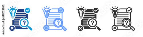 Testing Method icon set multiple style collection