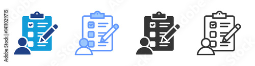 Self Assessment icon set multiple style collection
