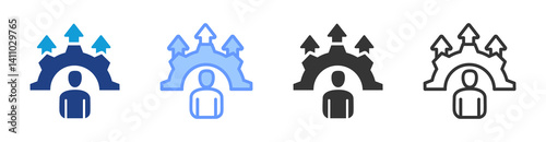 Skill Development icon set multiple style collection
