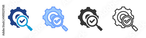 Proficiency Test icon set multiple style collection