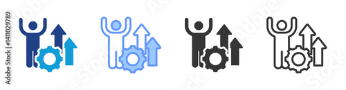 Skill Improvement icon set multiple style collection