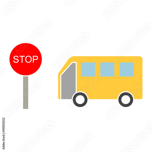 bus stop icon, simple flat style, illustration, logo sign symbol pictogram template, for ui or ux isolated on white for mobile app, editable