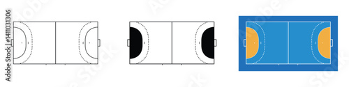 Handball field vector illustration