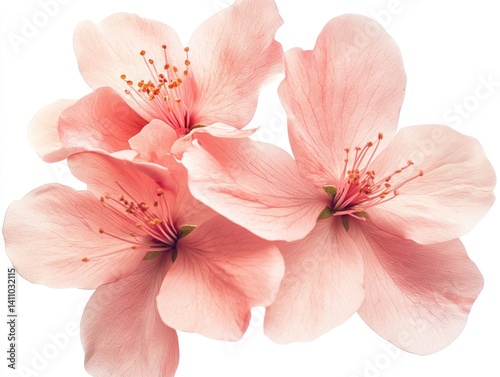 Flores rosa (pink flowers) with soft petal details, isolated PNG