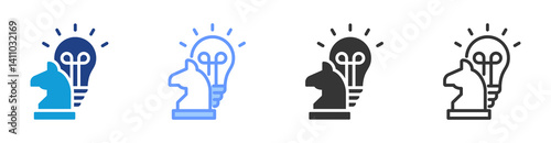 Strategy icon set multiple style collection