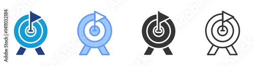 Goals icon set multiple style collection