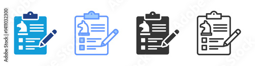 Strategy Evaluation icon set multiple style collection