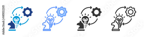 Implementation icon set multiple style collection