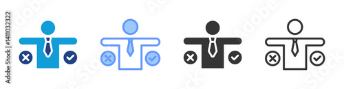 Decision Making icon set multiple style collection