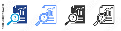 Data Analysis icon set multiple style collection