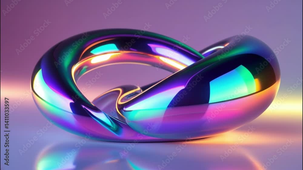 A seamless, loopable animation of a futuristic 3d infinity logo A seamless, loopable animation of a futuristic 3d infinity logo