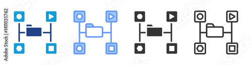 Data Classification icon set multiple style collection