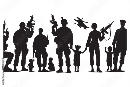 Memorial Day Heroes: Patriotic Soldier Silhouette