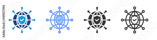 Network Security icon set multiple style collection