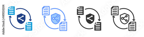 Secure File Transfer icon set multiple style collection