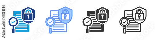 Security Audit icon set multiple style collection