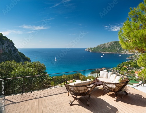 patio on the hill to admire the ocean