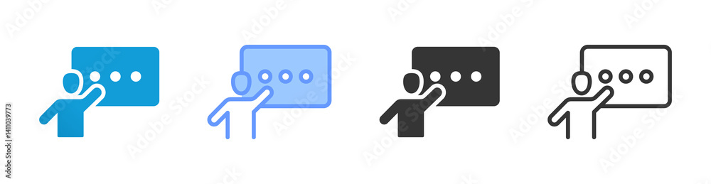 Teaching icon set multiple style collection Teaching icon set multiple style collection