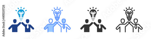 Mentorship icon set multiple style collection
