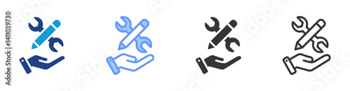 Skill icon set multiple style collection