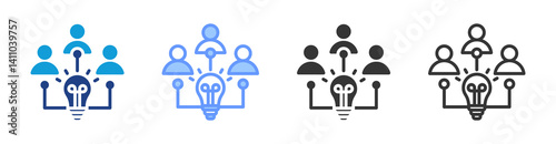 Knowledge Transfer icon set multiple style collection