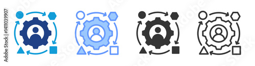 Adaptation icon set multiple style collection
