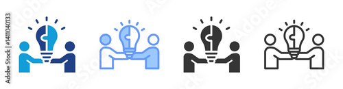 Collaboration icon set multiple style collection