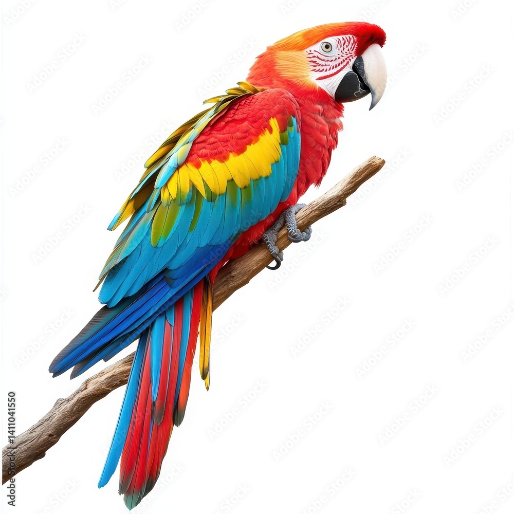 Fototapeta premium Colorful parrot perched on a branch (1)