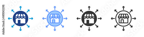 Expansion icon set multiple style collection