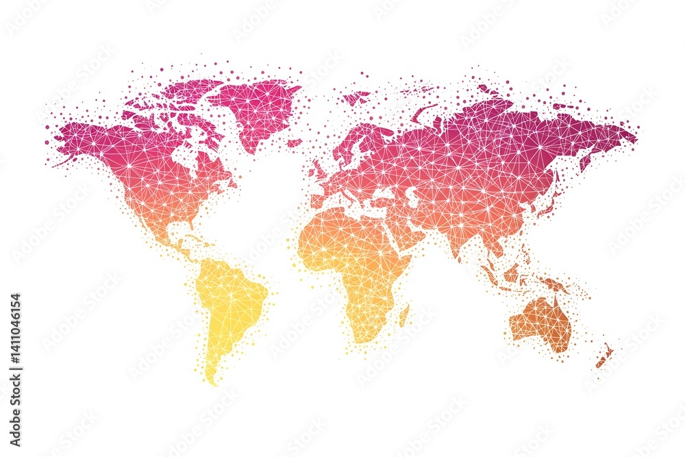 Fototapeta premium Global network connection world map , Generative AI