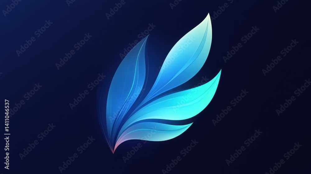Abstract luminous feathered design with a fluid and modern appearance Abstract luminous feathered design with a fluid and modern appearance