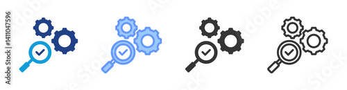 Inspection icon set multiple style collection