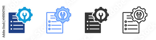 Tool Maintenance Report icon set multiple style collection