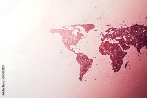 Global network connection world map , Generative AI