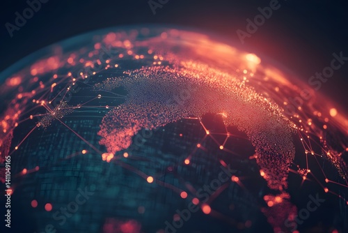 Global network connection world map , Generative AI