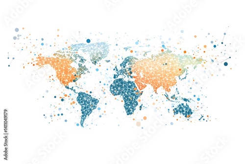 Global network connection world map , Generative AI