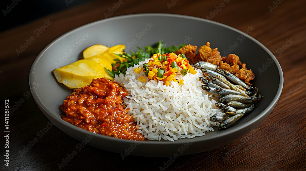 Colorful Mixed Rice Dish With Seafood And Vegetables Colorful Mixed Rice Dish With Seafood And Vegetables