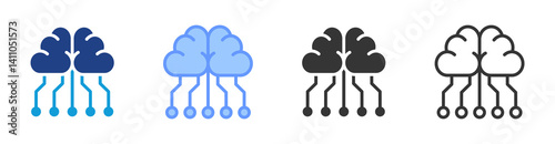 Deep Learning icon set multiple style collection