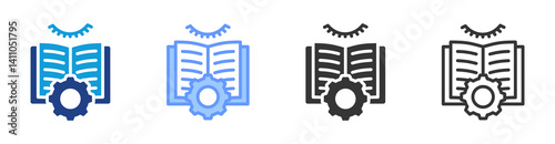Unsupervised Learning icon set multiple style collection