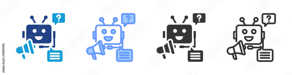 Ai Costumer Service icon set multiple style collection Ai Costumer Service icon set multiple style collection