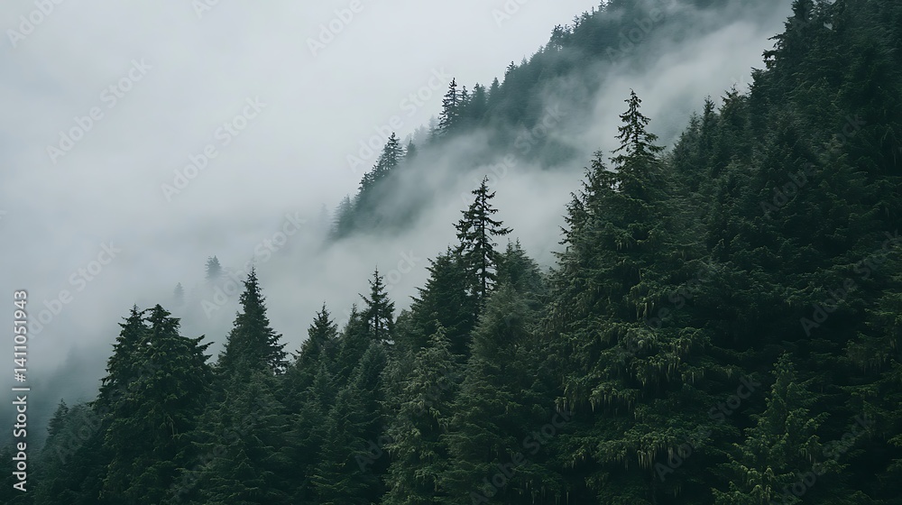 Misty Mountain Forest: A Serene Landscape Misty Mountain Forest: A Serene Landscape